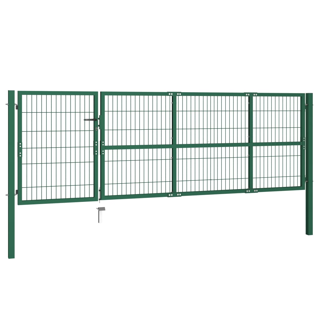 garden-fence-gate-with-posts-137-8-x39-4-steel-green At Willow and Wine USA!