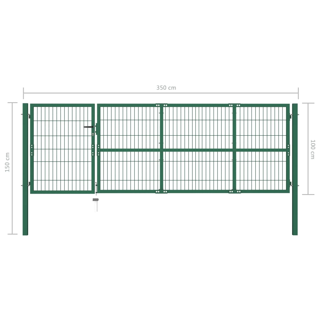 garden-fence-gate-with-posts-137-8-x39-4-steel-green At Willow and Wine USA!