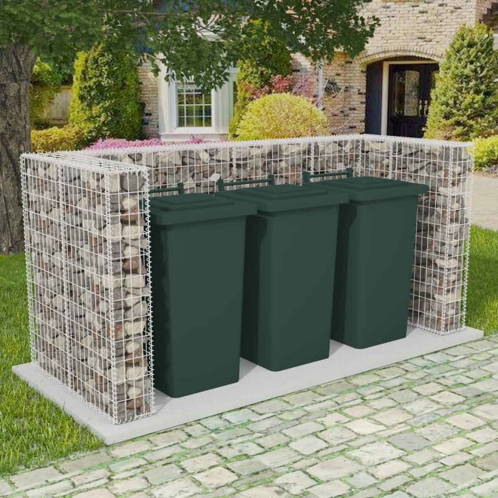 gabion-double-wheelie-bin-surround-steel-70-9-x39-4-x47-2-813894 At Willow and Wine USA!