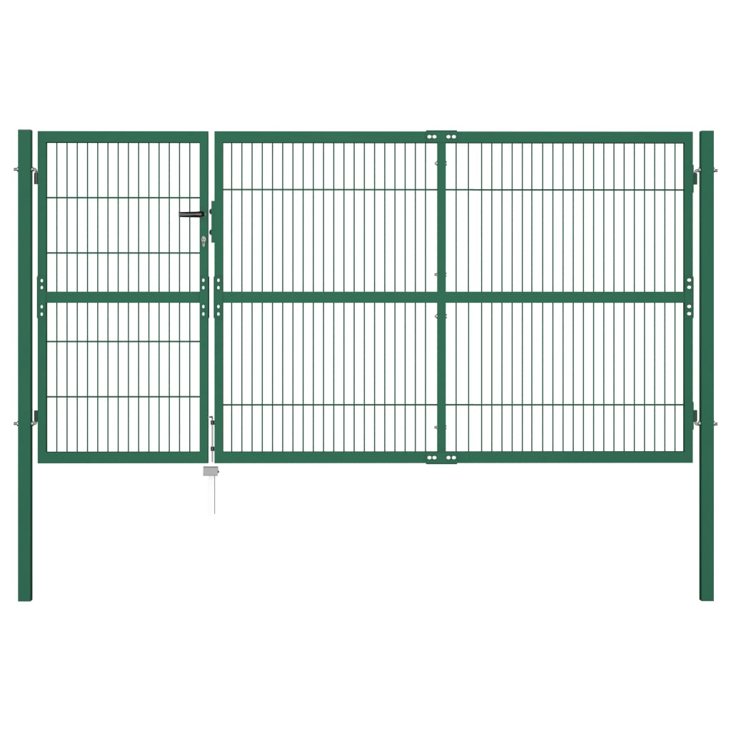 garden-fence-gate-with-posts-137-8-x39-4-steel-green At Willow and Wine USA!