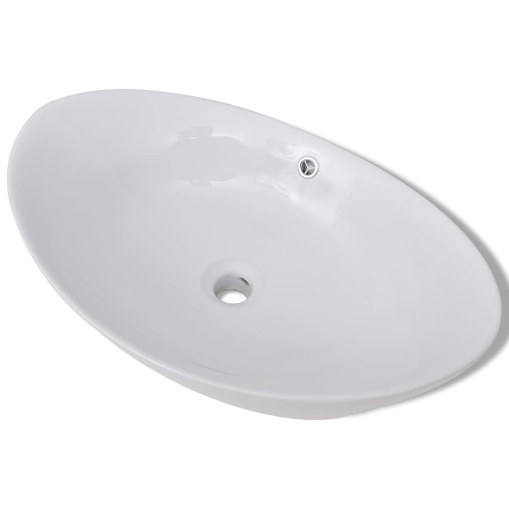 Luxury Ceramic Basin Oval with Overflow 23.2" x 15.2"