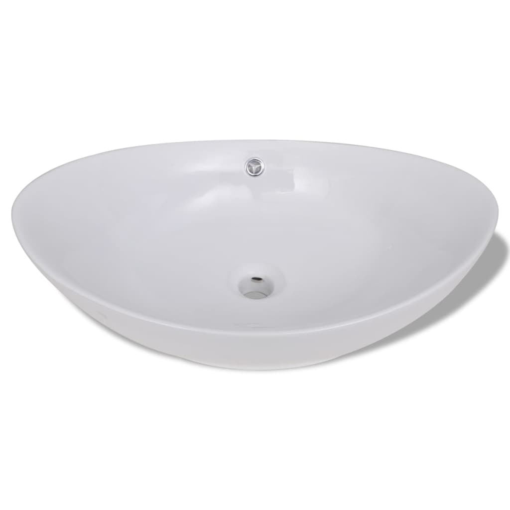 Luxury Ceramic Basin Oval with Overflow 23.2" x 15.2"