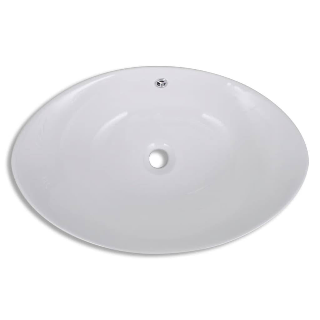 Luxury Ceramic Basin Oval with Overflow 23.2" x 15.2"