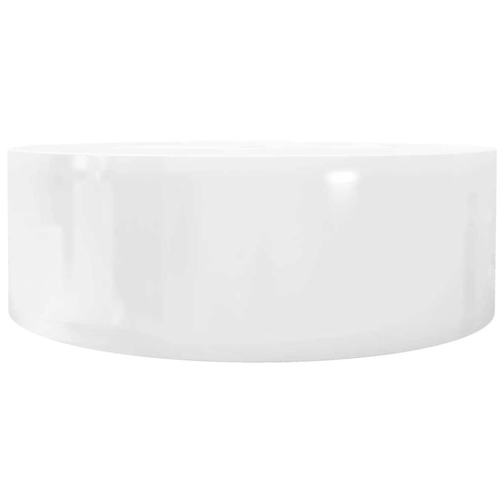 Ceramic Bathroom Sink Basin Faucet/Overflow Hole White Round