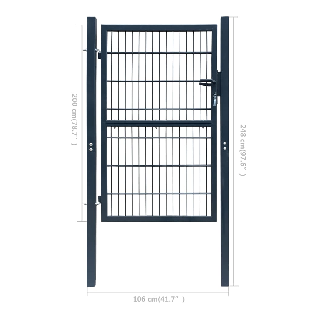 fence-gate-steel-41-7-x97-6-anthracite At Willow and Wine USA!