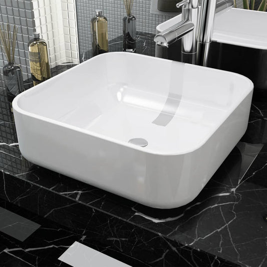 basin-square-ceramic-white-15-4-x15-4-x5-3 At Willow and Wine USA!