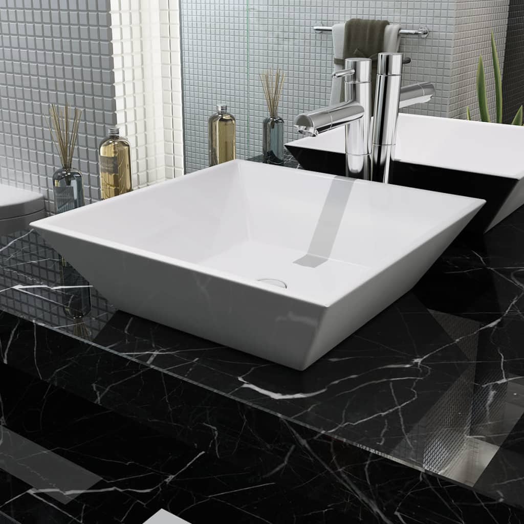 basin-square-ceramic-white-16-3-x16-3-x4-7 At Willow and Wine USA!