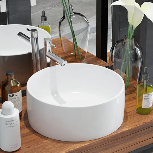 basin-round-ceramic-white-15-7-x5-9 At Willow and Wine USA!