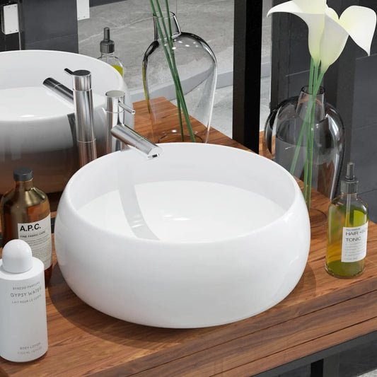 basin-round-ceramic-white-15-7-x5-10 At Willow and Wine USA!