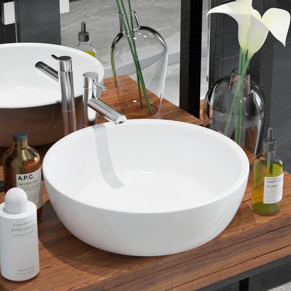 basin-round-ceramic-white-16-5-x4-7 At Willow and Wine USA!