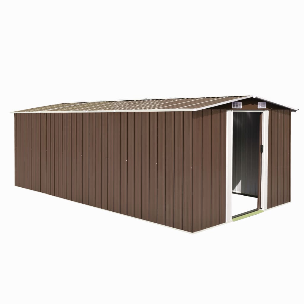 Garden Shed 101.2" x 192.5" x 71.3" Metal Brown