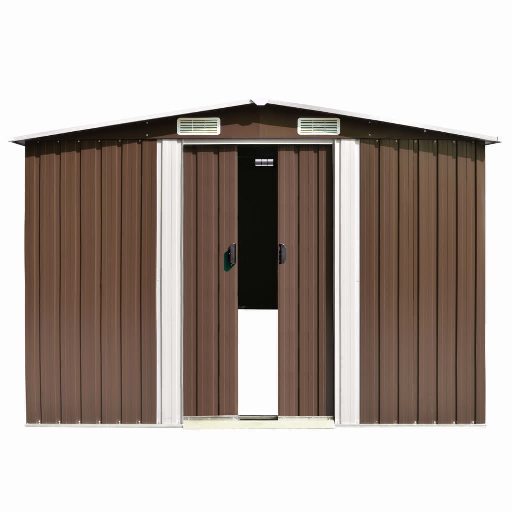 Garden Shed 101.2" x 192.5" x 71.3" Metal Brown