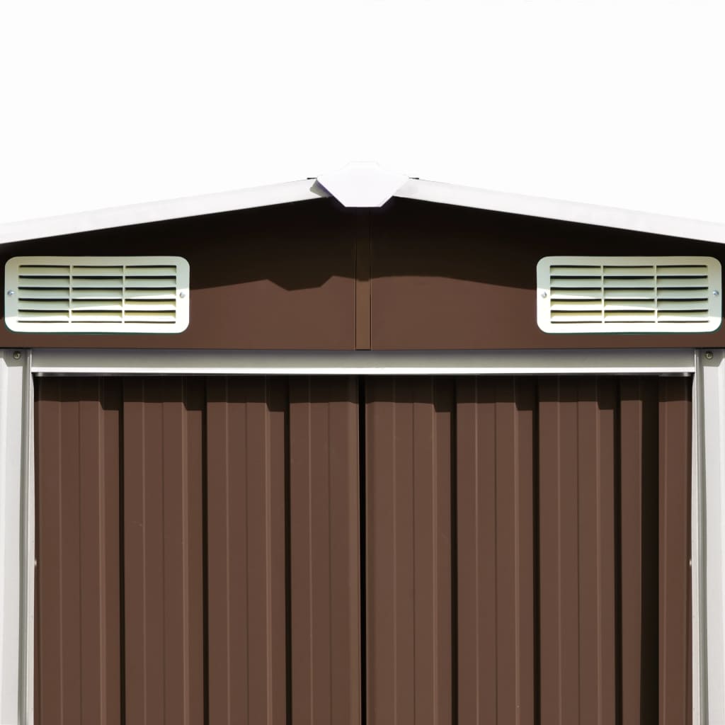 Garden Shed 101.2" x 192.5" x 71.3" Metal Brown