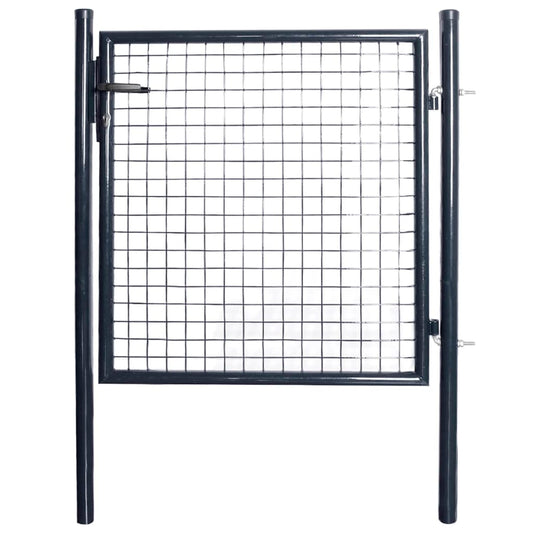 mesh-garden-gate-galvanized-steel-33-7-x39-4-gray At Willow and Wine USA!