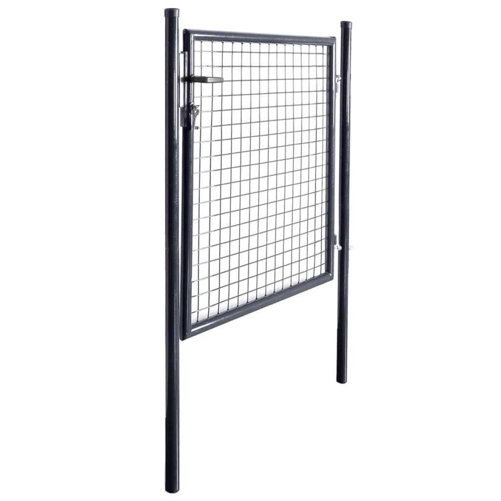 mesh-garden-gate-galvanized-steel-33-7-x39-4-gray At Willow and Wine USA!