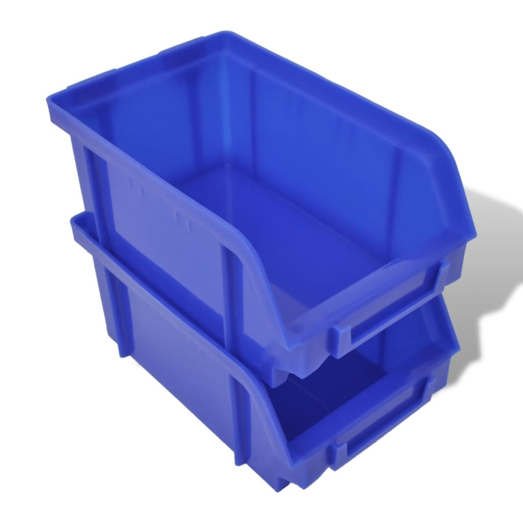 wall-mounted-garage-plastic-storage-bin-set-30-pcs-blue-red At Willow and Wine USA!