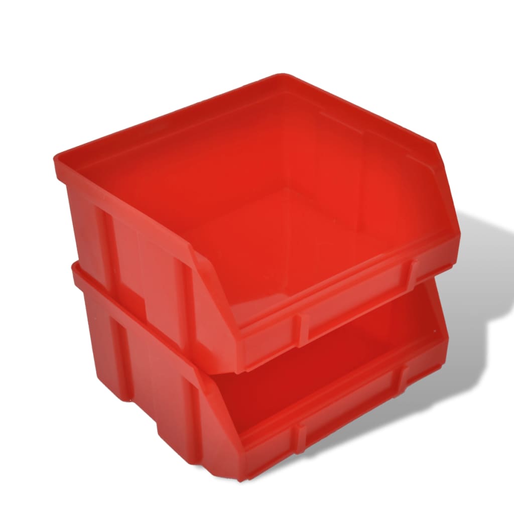 wall-mounted-garage-plastic-storage-bin-set-30-pcs-blue-red At Willow and Wine USA!