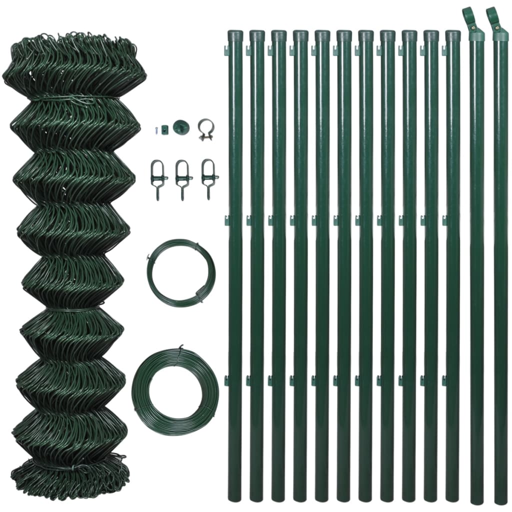 chain-link-fence-with-posts-steel-59-1-x-984-3-green-913255 At Willow and Wine USA!