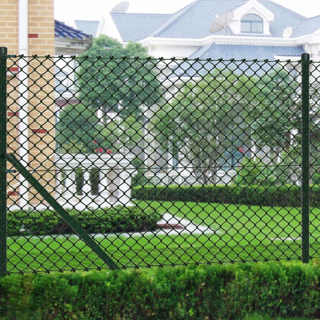 chain-link-fence-with-posts-steel-59-1-x-984-3-green-913255 At Willow and Wine USA!