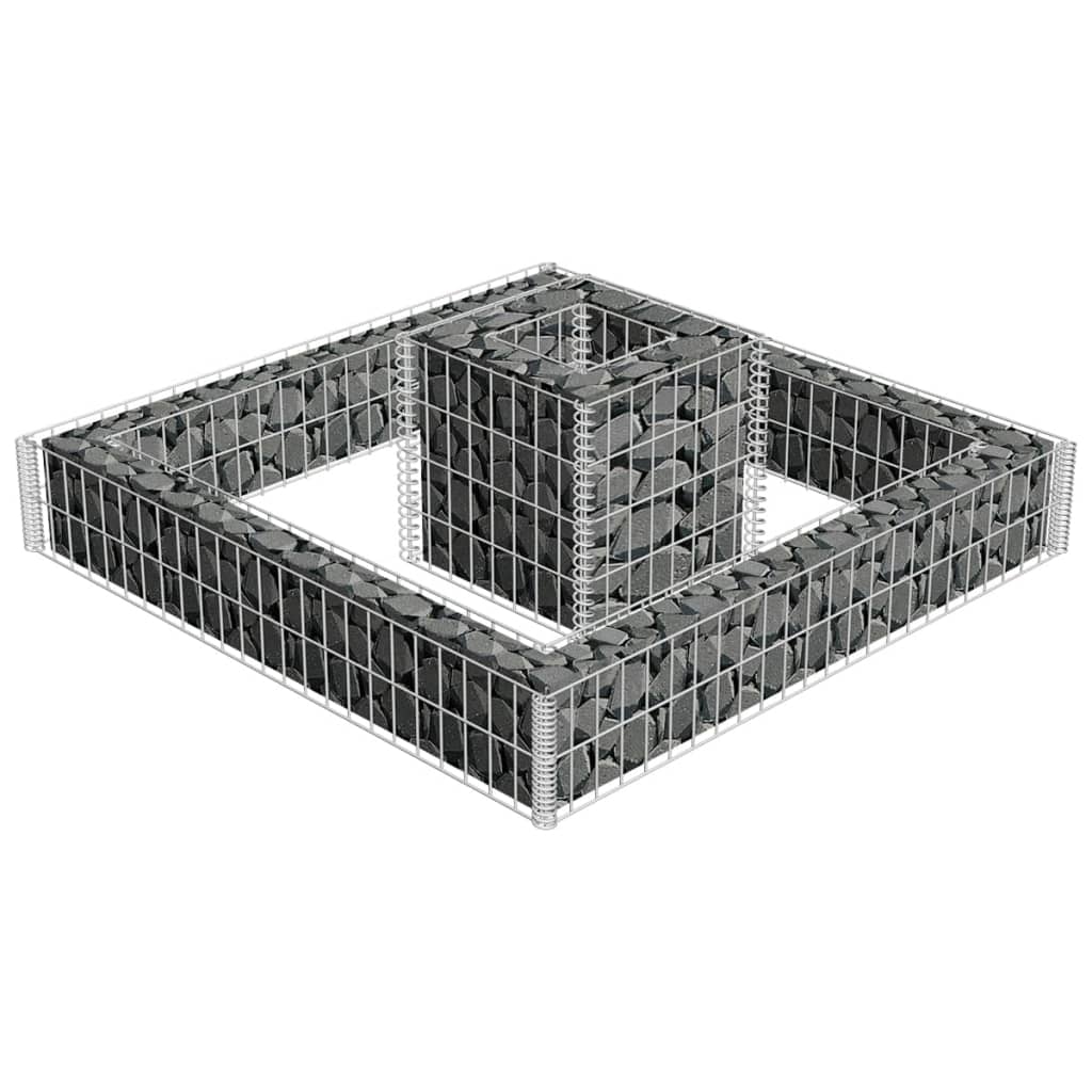 gabion-planter-galvanized-steel-47-2-x47-2-x7-8 At Willow and Wine USA!