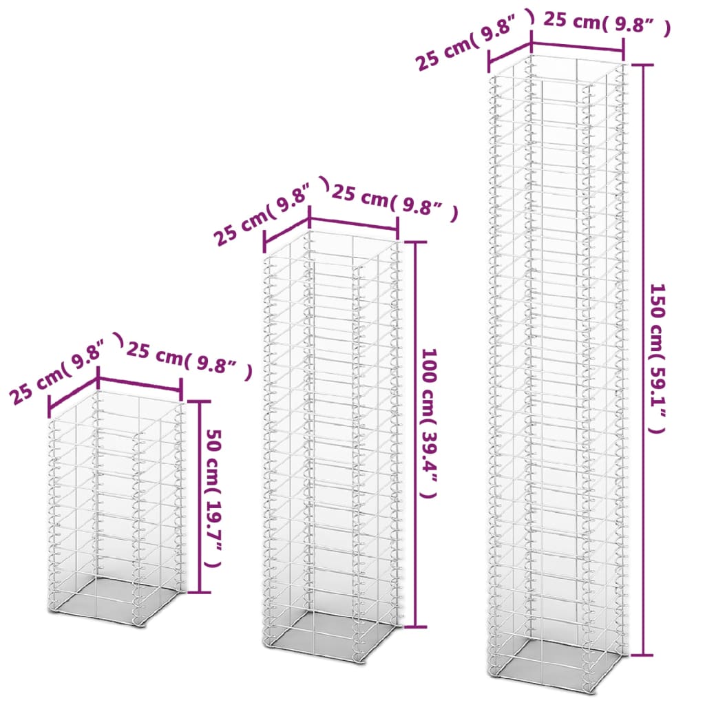 3-piece-gabion-set-galvanized-wire At Willow and Wine USA!