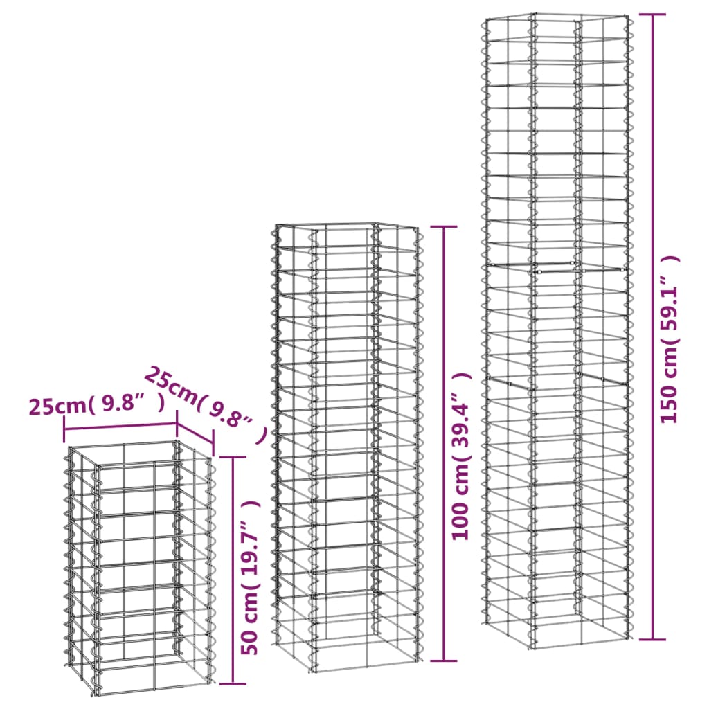 6-piece-gabion-set-galvanized-wire At Willow and Wine USA!