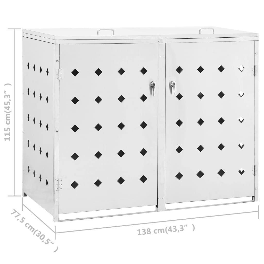 double-wheelie-bin-shed-63-4-gal-stainless-steel-813855 At Willow and Wine USA!