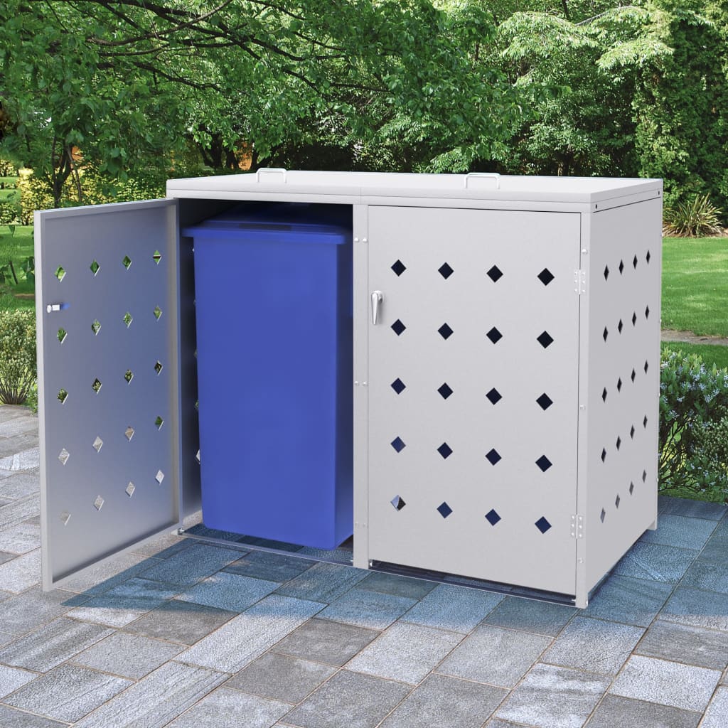 double-wheelie-bin-shed-63-4-gal-stainless-steel-813855 At Willow and Wine USA!