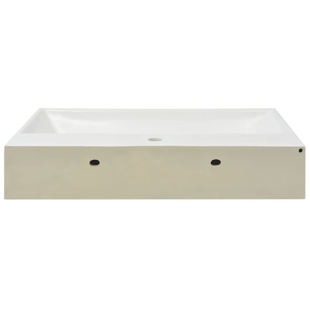 Basin with Faucet Hole Ceramic White 30"x16.7"x5.7"