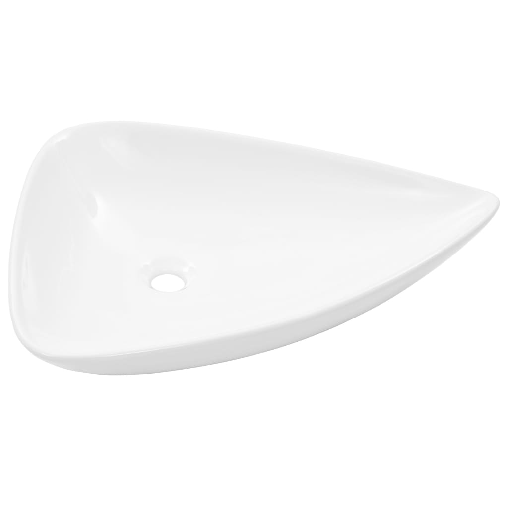 Basin Ceramic White Triangle 25.4"x17.9"x4.5"