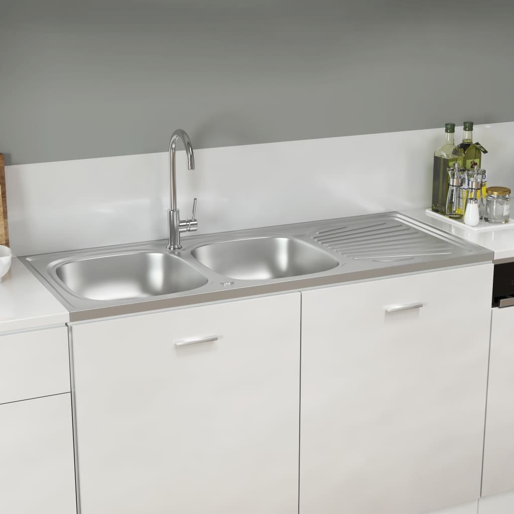 kitchen-sink-with-double-sinks-silver-47-2-x23-6-x6-1-stainless-steel At Willow and Wine USA!