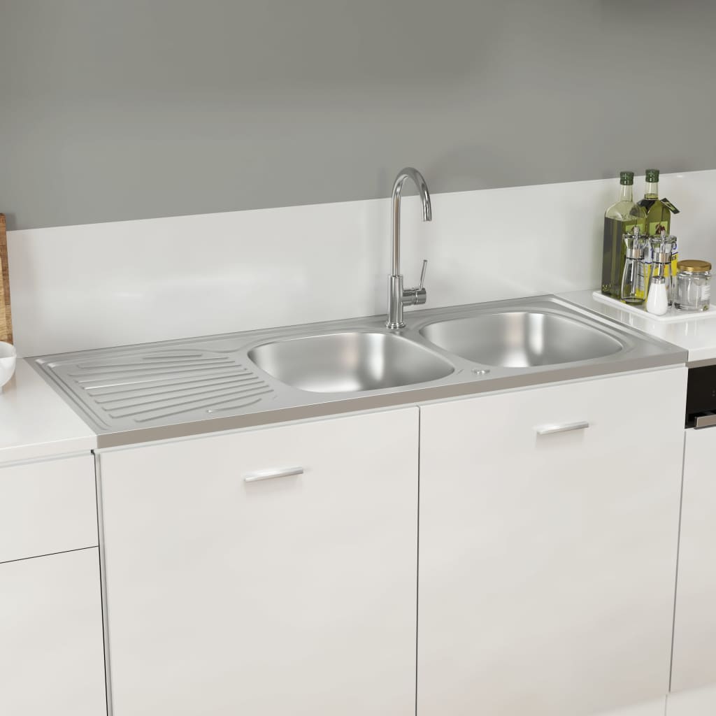 kitchen-sink-with-double-sinks-silver-47-2-x23-6-x6-1-stainless-steel At Willow and Wine USA!