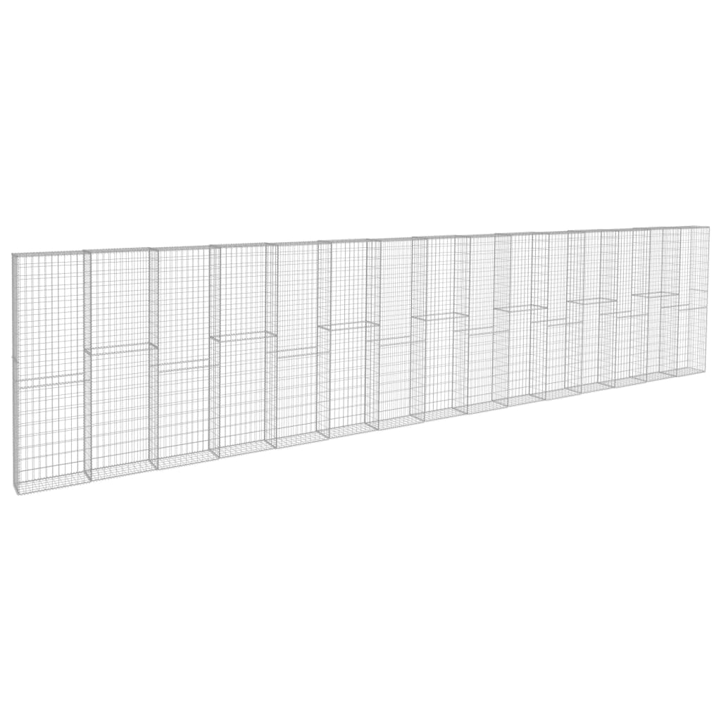 gabion-wall-with-covers-galvanized-steel-354-3-x19-7-x78-7 At Willow and Wine USA!