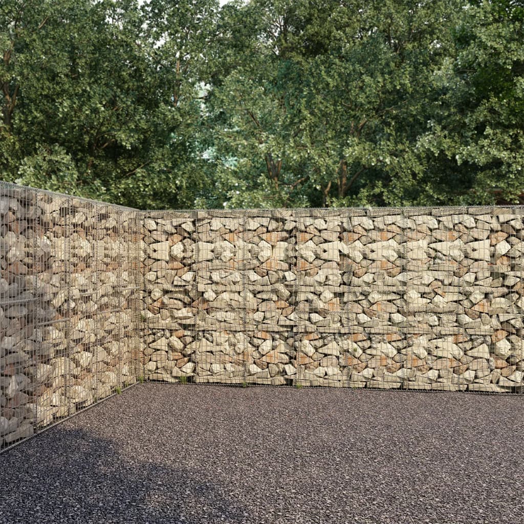 gabion-wall-with-covers-galvanized-steel-354-3-x19-7-x78-7 At Willow and Wine USA!