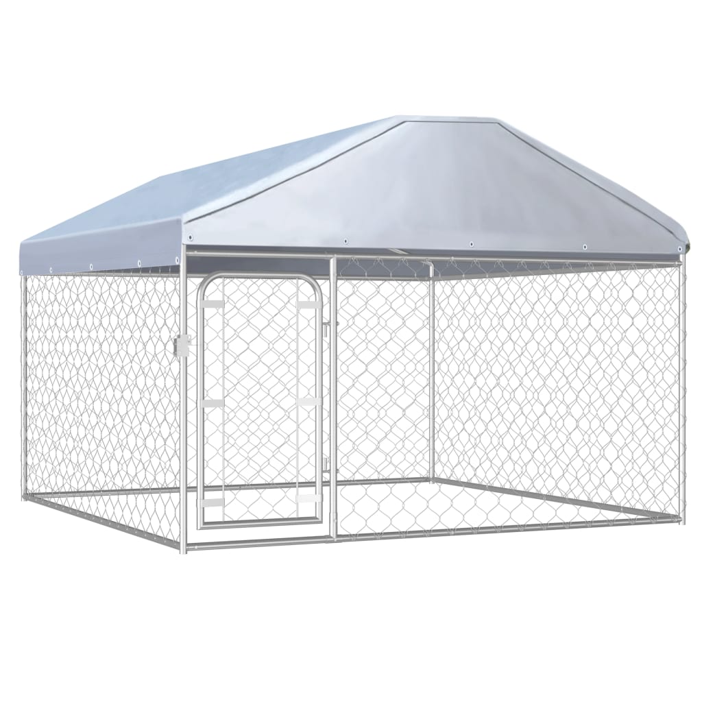 outdoor-dog-kennel-with-roof-39-4-x39-4-x49-2 At Willow and Wine USA!