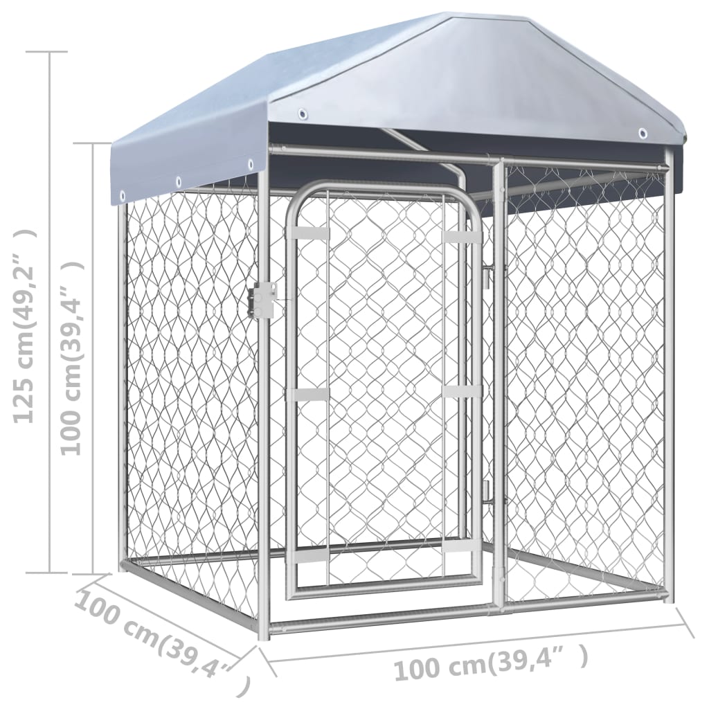 outdoor-dog-kennel-with-roof-39-4-x39-4-x49-2 At Willow and Wine USA!