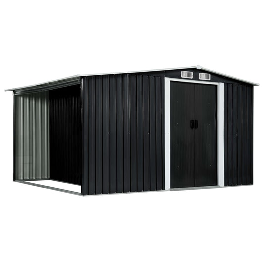 garden-shed-with-sliding-doors-anthracite-129-7-x80-7-x70-1-steel At Willow and Wine USA!