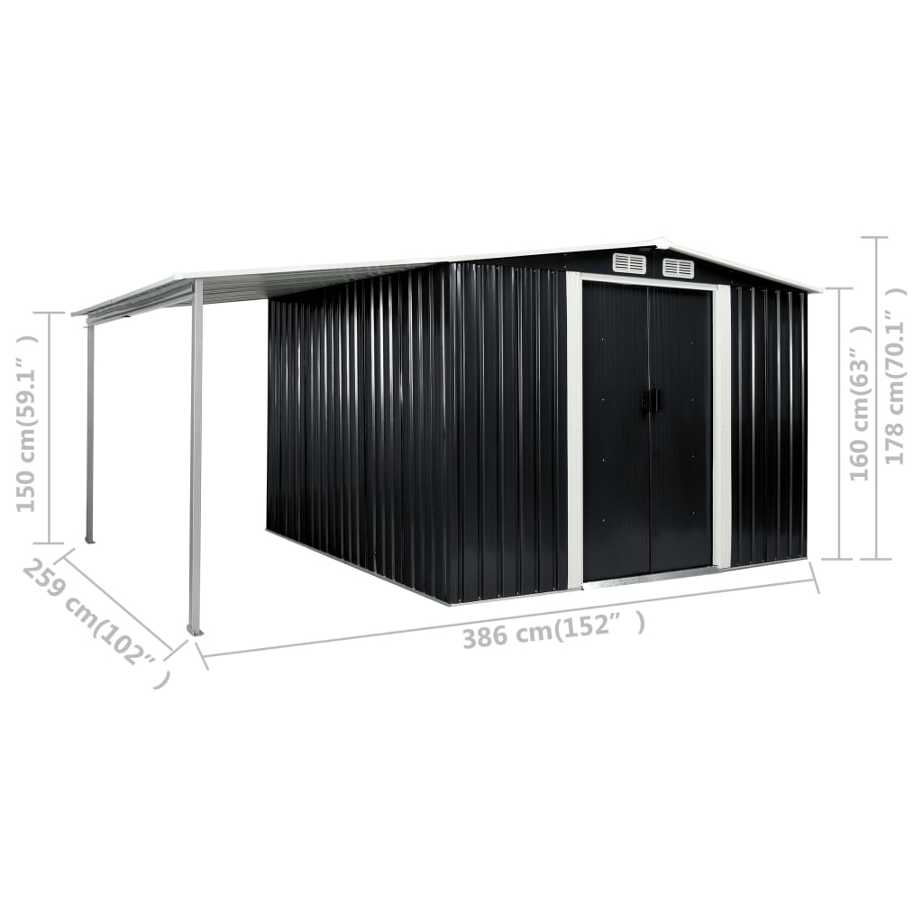 garden-shed-with-sliding-doors-anthracite-152-x102-x70-1-steel-926569 At Willow and Wine USA!