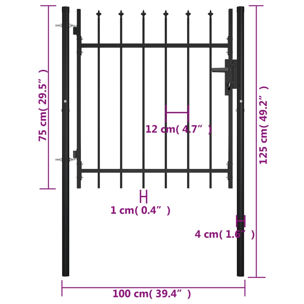 door-fence-gate-with-spear-top-39-4-x29-5 At Willow and Wine USA!