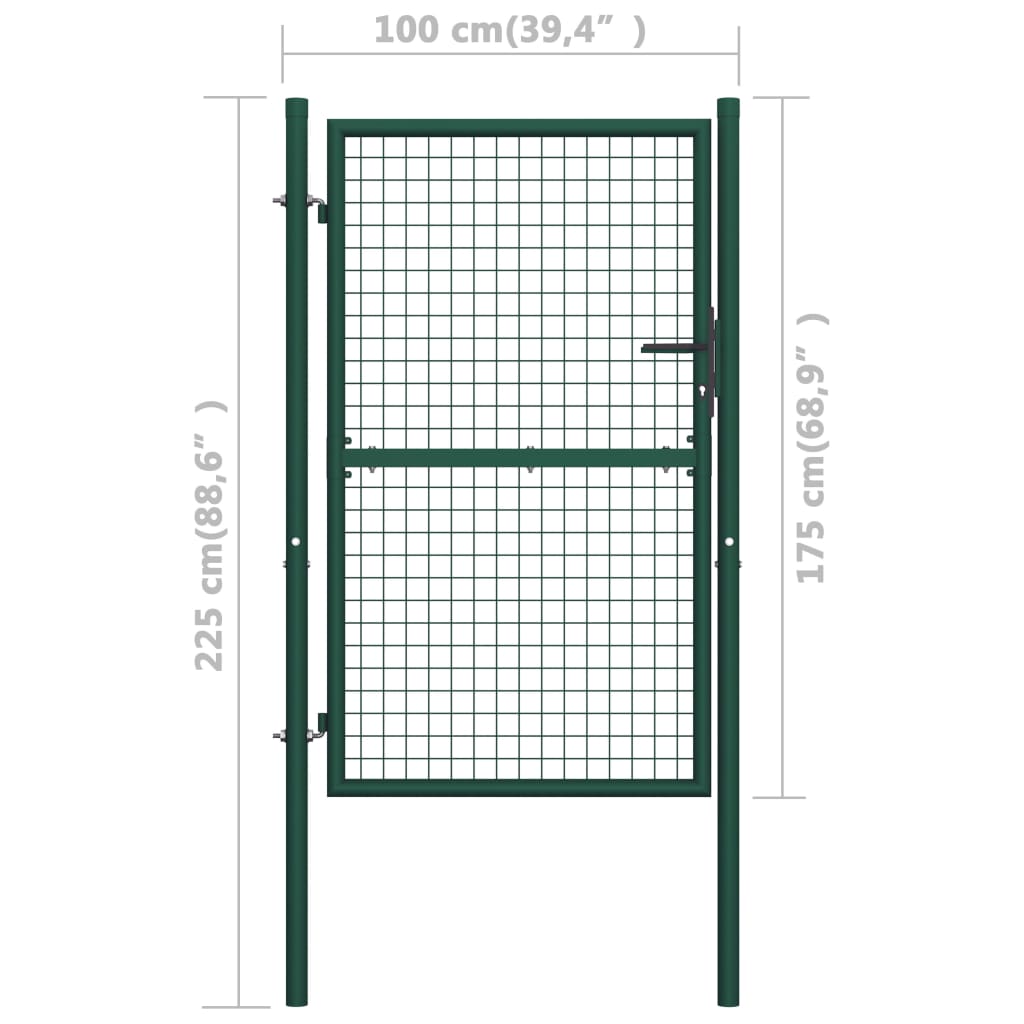 fence-gate-steel-39-4-x68-9-green At Willow and Wine USA!