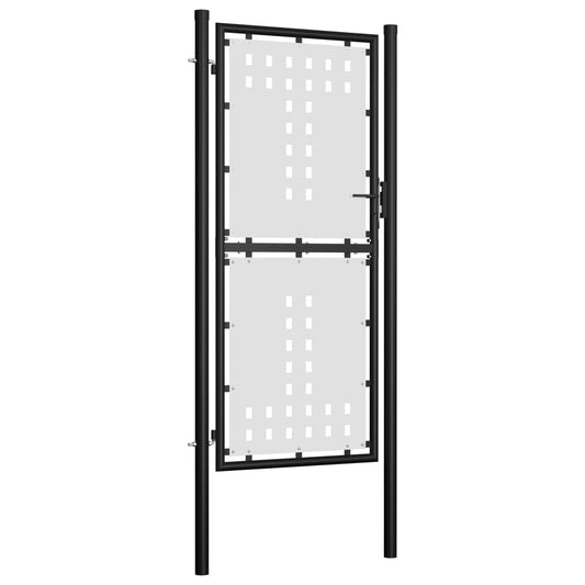 single-door-fence-gate-39-4-x78-7-black At Willow and Wine USA!