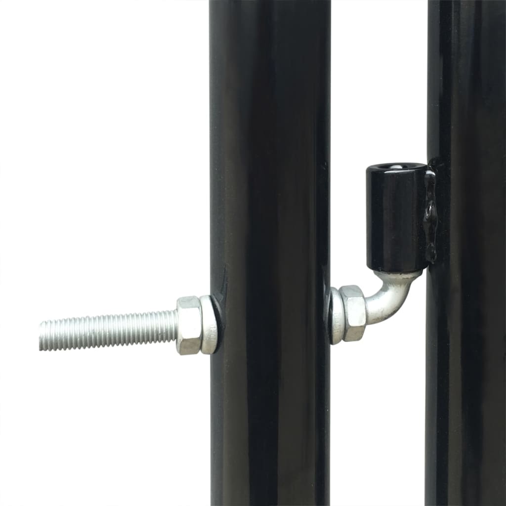 single-door-fence-gate-galvanized-steel-3-28ftx2-46ft-black At Willow and Wine USA!