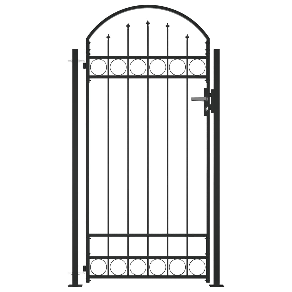 fence-gate-with-arched-top-and-2-posts-41-3-x80-3-black At Willow and Wine USA!