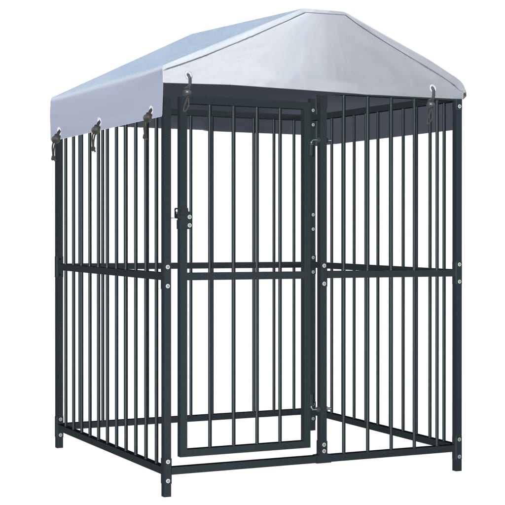 outdoor-dog-kennel-with-roof-47-2-x47-2-x59 At Willow and Wine USA!