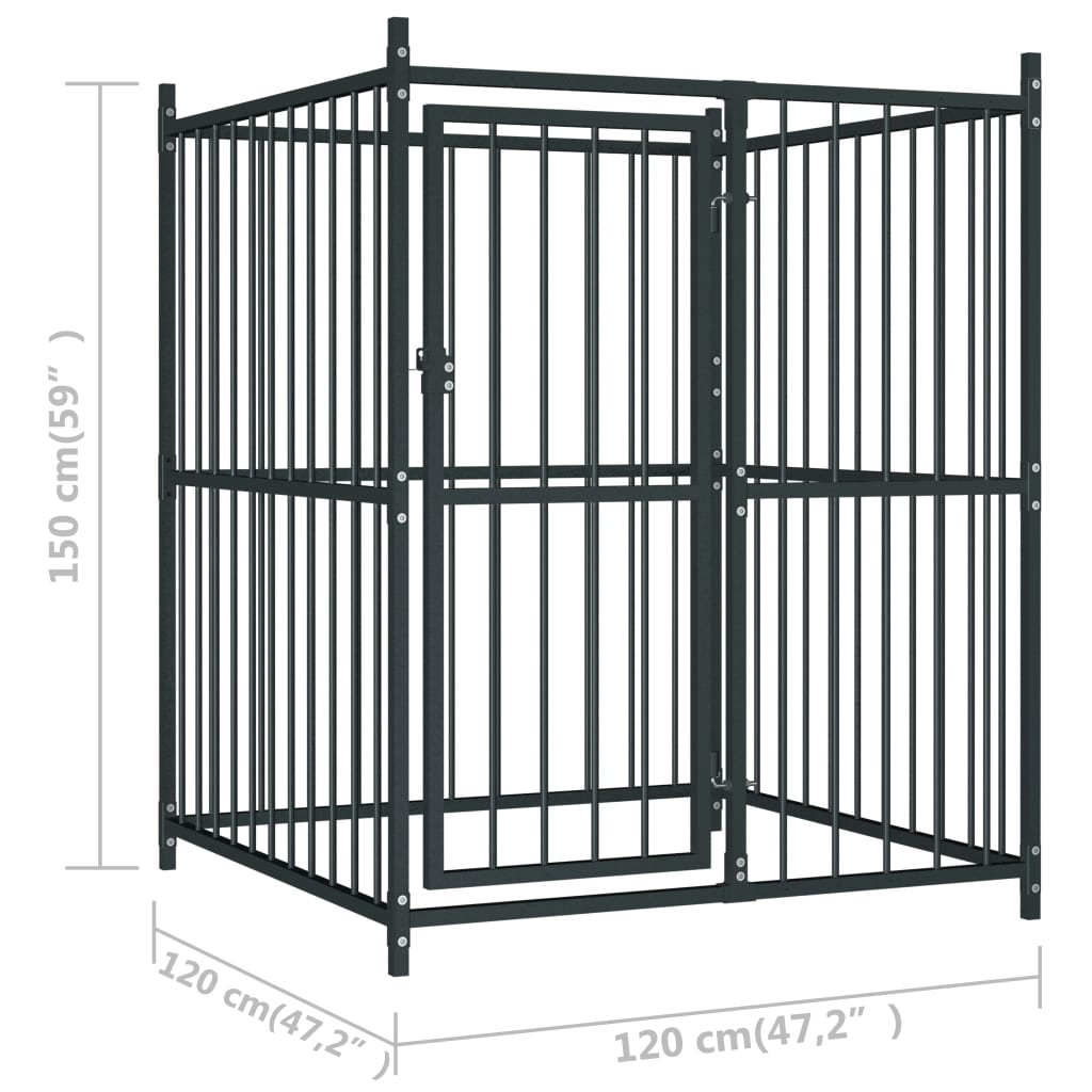 outdoor-dog-kennel-with-roof-47-2-x47-2-x59 At Willow and Wine USA!