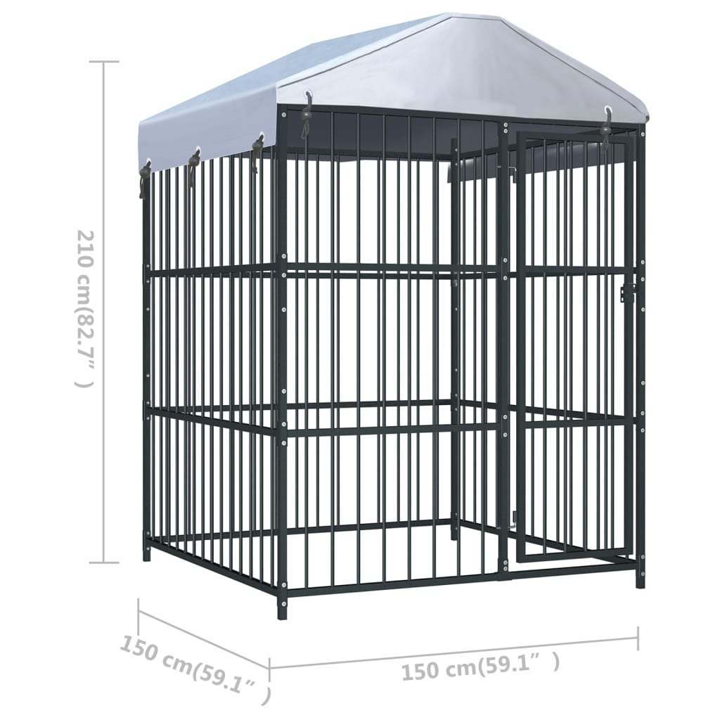 outdoor-dog-kennel-with-roof-59-1-x59-1-x82-7 At Willow and Wine USA!