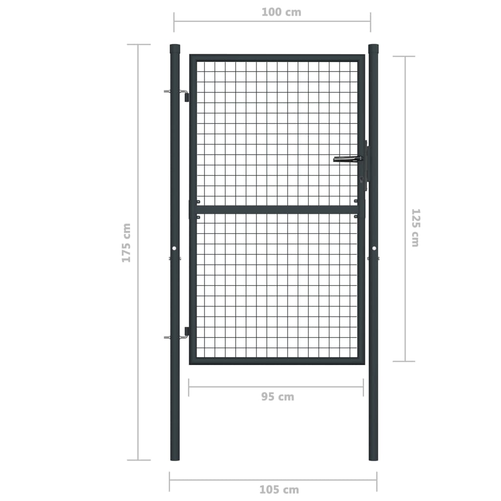 mesh-garden-gate-galvanized-steel-39-4-x68-9-gray At Willow and Wine USA!