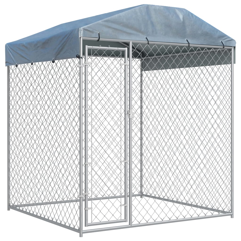 outdoor-dog-kennel-with-canopy-top-78-7-x78-7-x88-6 At Willow and Wine USA!