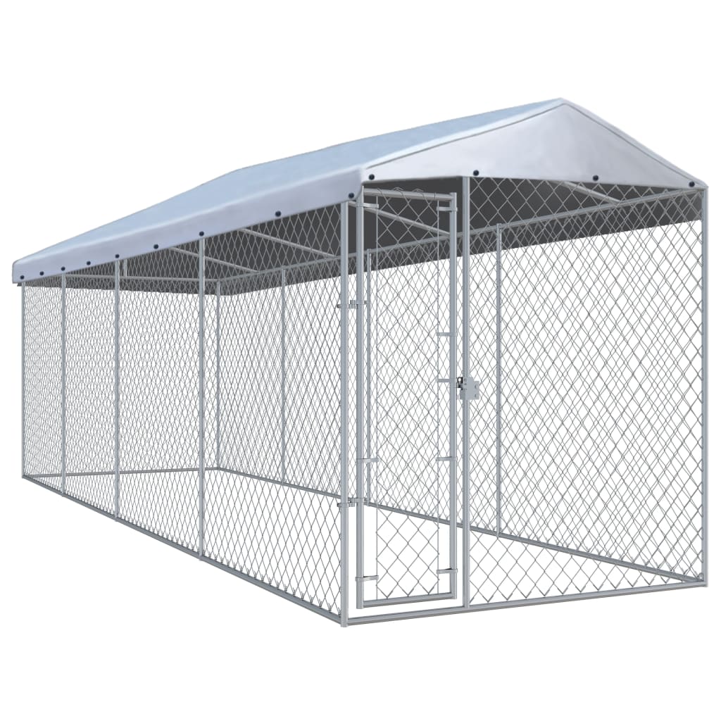 outdoor-dog-kennel-with-canopy-top-78-7-x78-7-x88-6 At Willow and Wine USA!