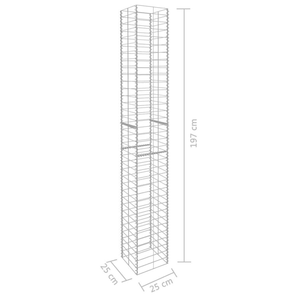 gabion-baskets-3-pcs-galvanized-steel-9-8-x9-8-x77-6 At Willow and Wine USA!